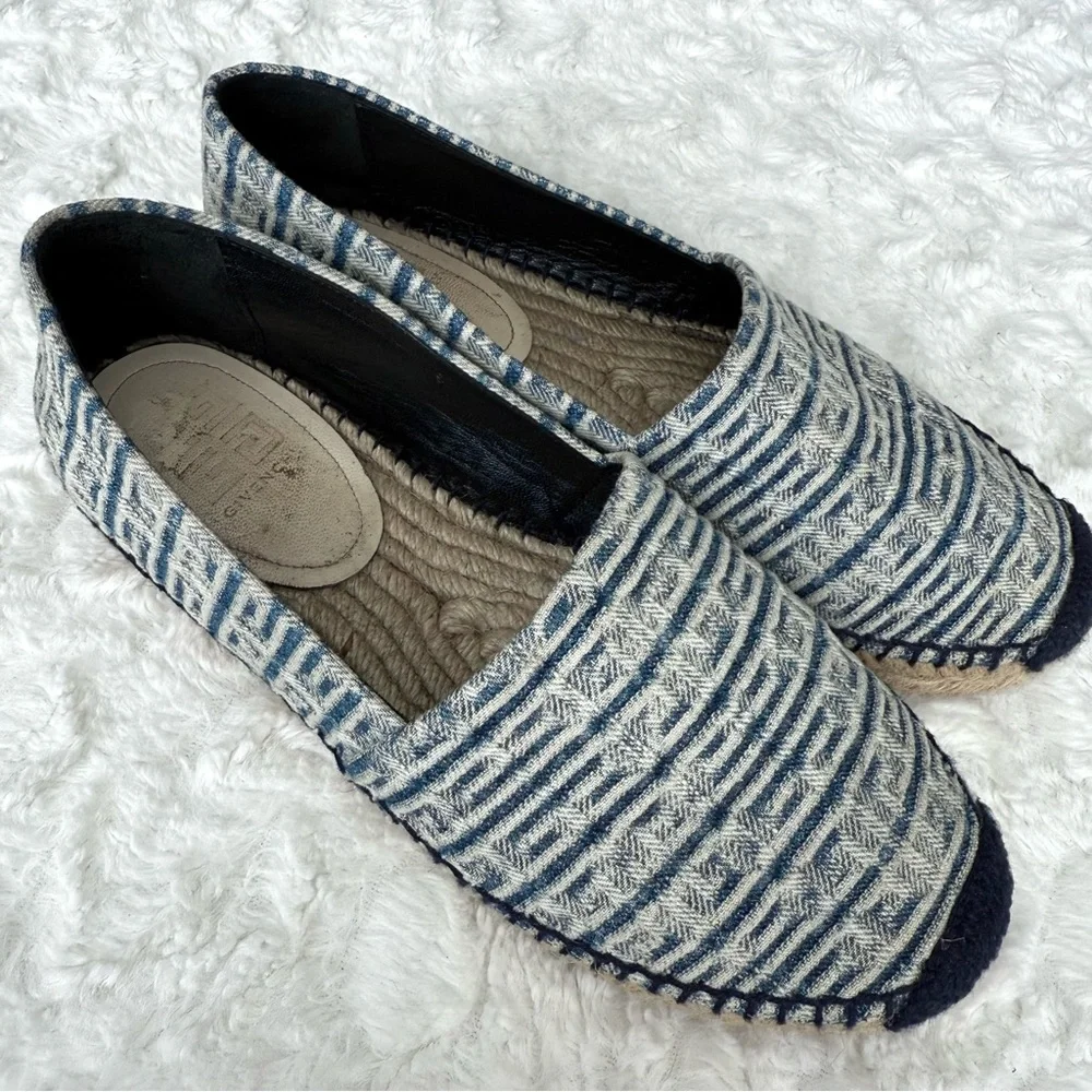Givenchy Logo 4G Jacquard Espadrilles Flats Denim Navy Blue